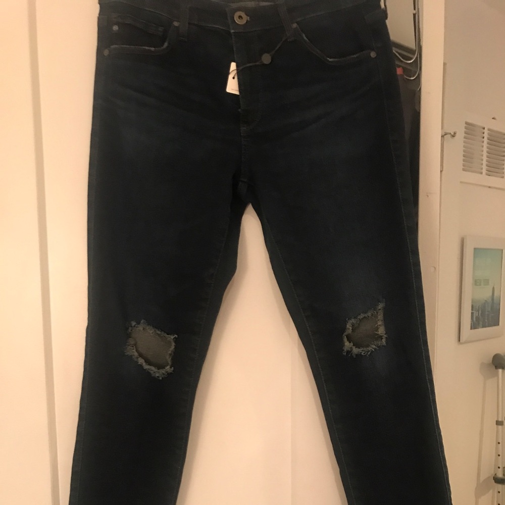 AG legging ankle jean with distressing